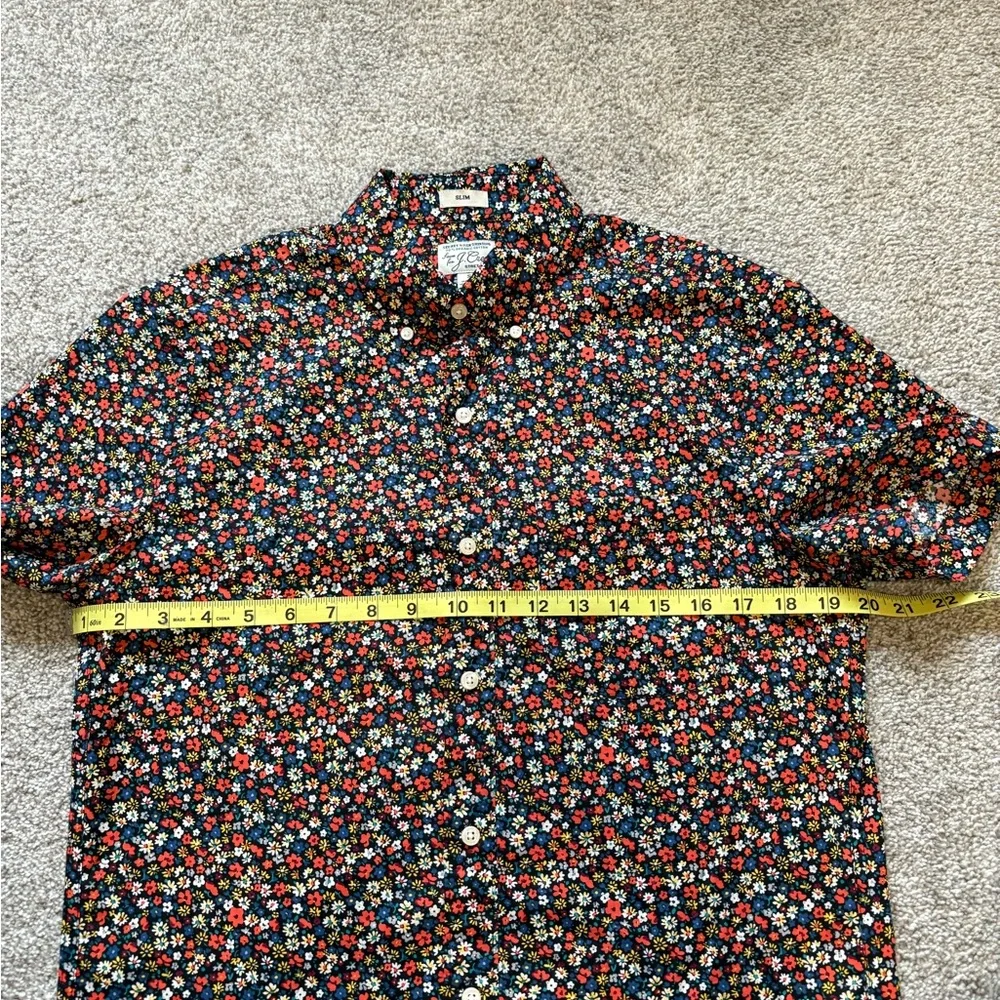J. Crew Men's Slim Secret Wash Stretch Organic Cotton Floral Shirt